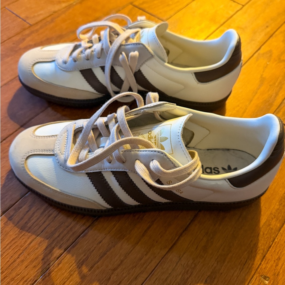 adidas Sambas Beige with Brown Stripes